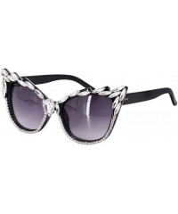 Semi-rimless Fashion Punk Sunglasses for Women Men - Square Glasses Matel Frame UV400 Protection - Purple-diamonds - CP18A4GS...