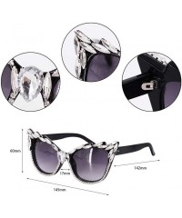 Semi-rimless Fashion Punk Sunglasses for Women Men - Square Glasses Matel Frame UV400 Protection - Purple-diamonds - CP18A4GS...