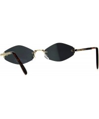 Rimless Rimless Skinny Diamond Shape Sunglasses Womens Fashion Mirror Lens - Gold (Yellow Mirror) - CE18EDIHDC6 $9.04