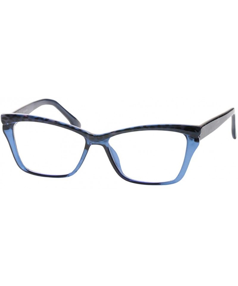 Rimless Womens Leopard Butterfly Reading Glasses Fashion Eye Glass Frame - Blue - CR18IIQM764 $10.88