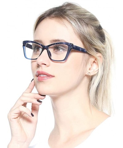 Rimless Womens Leopard Butterfly Reading Glasses Fashion Eye Glass Frame - Blue - CR18IIQM764 $10.88