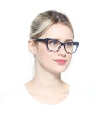 Rimless Womens Leopard Butterfly Reading Glasses Fashion Eye Glass Frame - Blue - CR18IIQM764 $10.88