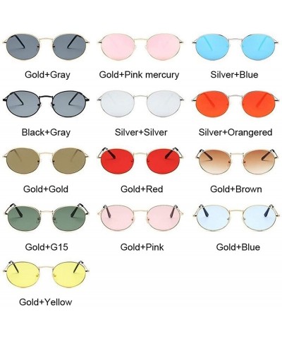 Round Retro Round Pink Sunglasses Women Er Sun Glasses Alloy Mirror Female Oculos De Sol Brown - Silverorangered - C9198AI54Q...