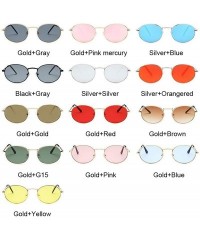 Round Retro Round Pink Sunglasses Women Er Sun Glasses Alloy Mirror Female Oculos De Sol Brown - Silverorangered - C9198AI54Q...