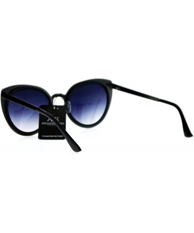 Cat Eye Mirrored Mirror Lens Double Rim Metal Cat Eye Sunglasses - Gunmetal Smoke - CY12IGSR64H $12.35