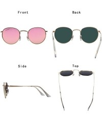Round Polarized Round Metal Sunglasses for Women Men PC Lens 3447 - Pink - C418CQTIC0K $49.15