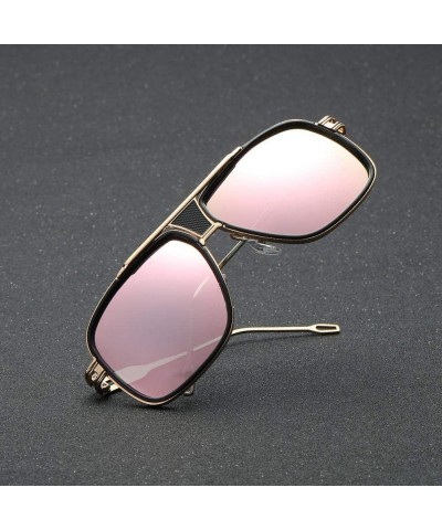 Oversized European and American fashion new men's trend sunglasses ladies retro sunglasses - Leopard Gold - C0190N3MUND $25.24