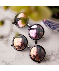 Square Womens UV400 Vintage Retro Sunglasses - Grey Lens on Gold & Black Frame - CZ182GQIDR4 $10.75