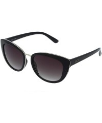 Cat Eye 7096 Cat-Eye Fashion Sunglasses - UV Protection - Black / Silver - CY18KDHI0ZU $29.19