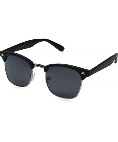 Wayfarer Half Frame Semi-Rimless Horn Rimmed Sunglasses - Matte Black-gold / Green - CL11LTBZGOB $22.71
