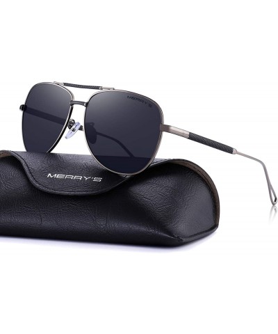 Oversized Men women Polarized Sunglasses for Men Metal Frame Driving UV 400 Lens 60mm - Black&gray - CH18KEL4SGE $12.22