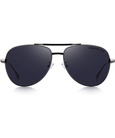 Oversized Men women Polarized Sunglasses for Men Metal Frame Driving UV 400 Lens 60mm - Black&gray - CH18KEL4SGE $12.22