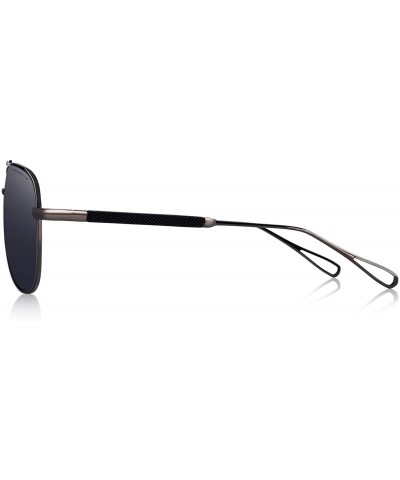 Oversized Men women Polarized Sunglasses for Men Metal Frame Driving UV 400 Lens 60mm - Black&gray - CH18KEL4SGE $12.22