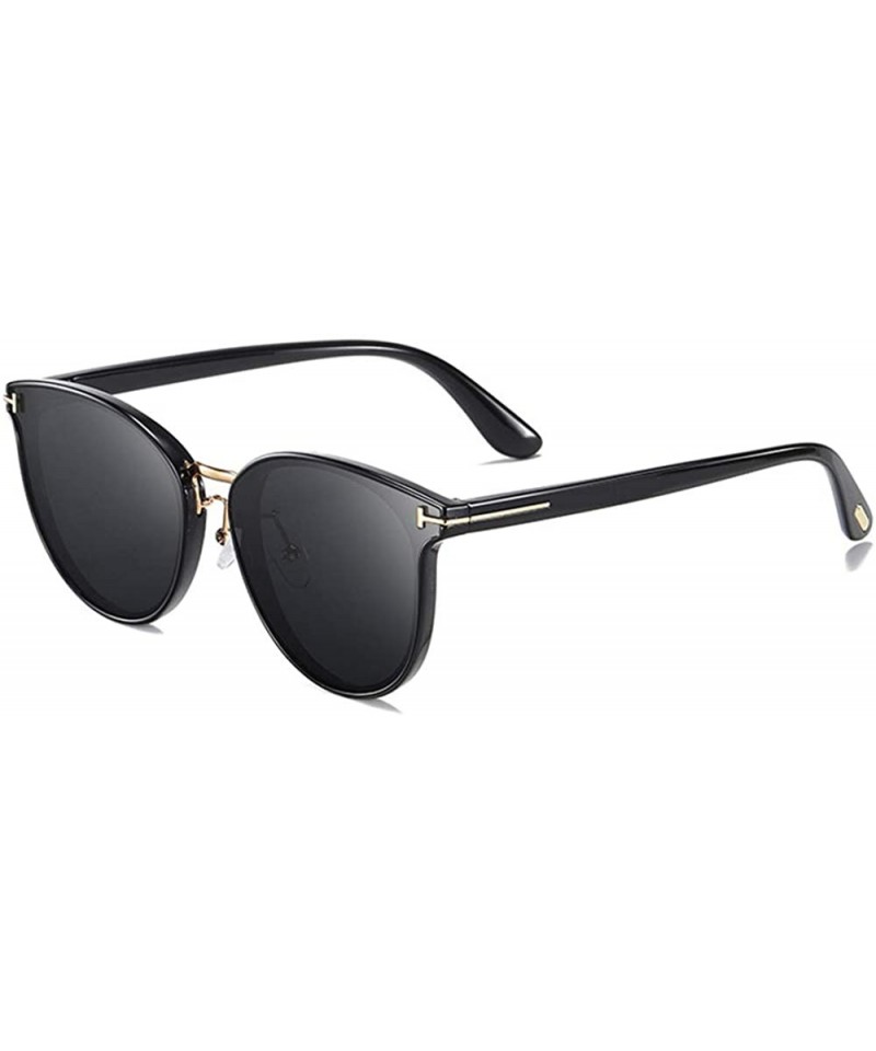 Oval Polarized Sunglasses for Men and Women Vintage Big Frame Sun Glasses - CY199XKOU5Z $28.70