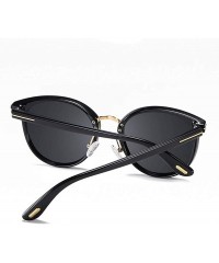 Oval Polarized Sunglasses for Men and Women Vintage Big Frame Sun Glasses - CY199XKOU5Z $28.70
