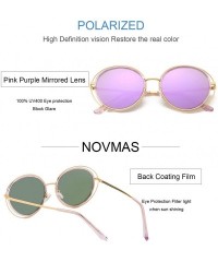 Round Polarized Round Sunglasses for Women Double Circle Wire Metal Frame UV400 Lens Fashion - CQ18K5Q7D6D $39.26