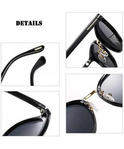 Oval Polarized Sunglasses for Men and Women Vintage Big Frame Sun Glasses - CY199XKOU5Z $18.75