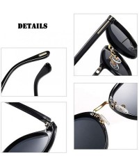 Oval Polarized Sunglasses for Men and Women Vintage Big Frame Sun Glasses - CY199XKOU5Z $28.70
