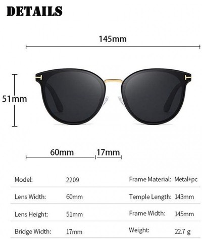 Oval Polarized Sunglasses for Men and Women Vintage Big Frame Sun Glasses - CY199XKOU5Z $28.70