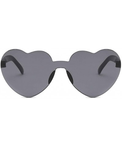 Rimless Cute Sexy Retro Love Heart Rimless Sunglasses Women Luxury Sun Glasses Female Eyewear Candy Color - Yellow - CX198UTO...
