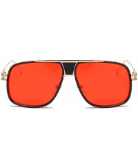 Oversized European and American fashion new men's trend sunglasses ladies retro sunglasses - Leopard Gold - C0190N3MUND $60.74