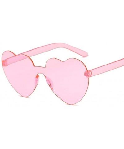 Rimless Cute Sexy Retro Love Heart Rimless Sunglasses Women Luxury Sun Glasses Female Eyewear Candy Color - Yellow - CX198UTO...