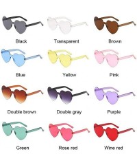 Rimless Cute Sexy Retro Love Heart Rimless Sunglasses Women Luxury Sun Glasses Female Eyewear Candy Color - Yellow - CX198UTO...