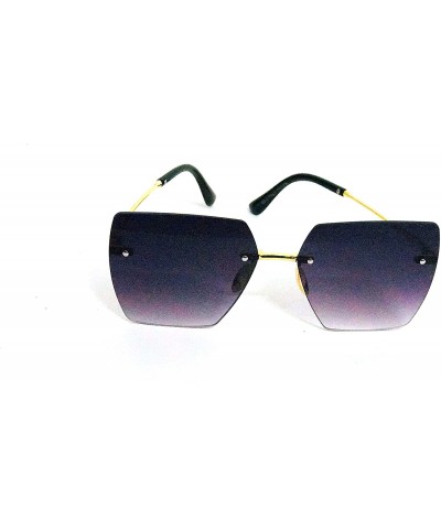 Rimless New Stylish UV Protected Oversized Frame Unisex Sunglasses - CO18XUW4TYS $7.85