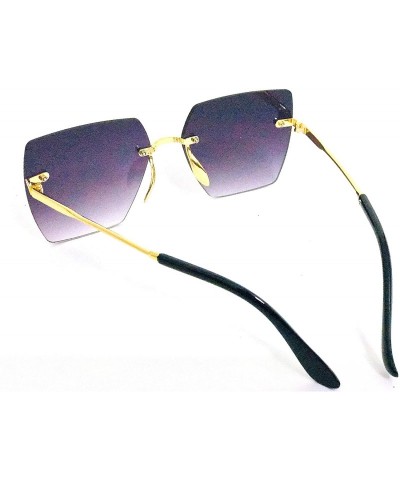 Rimless New Stylish UV Protected Oversized Frame Unisex Sunglasses - CO18XUW4TYS $7.85