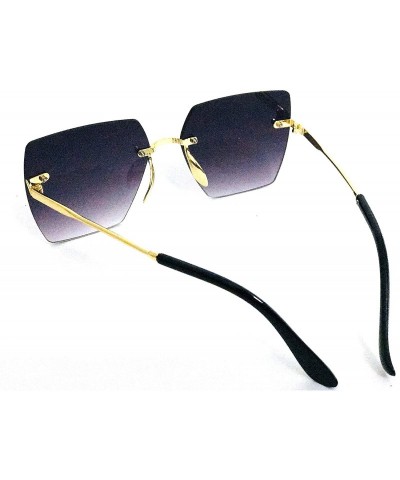 Rimless New Stylish UV Protected Oversized Frame Unisex Sunglasses - CO18XUW4TYS $7.85