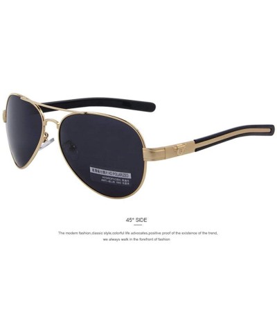 Aviator Fashion Men Polarized Sunglasses Brand Design Sunglasses Oculos C01 Black Black - C04 Gold Black - CP18YR2AW5K $9.68