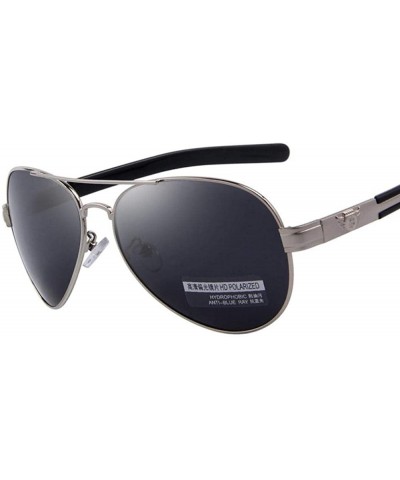 Aviator Fashion Men Polarized Sunglasses Brand Design Sunglasses Oculos C01 Black Black - C04 Gold Black - CP18YR2AW5K $23.42