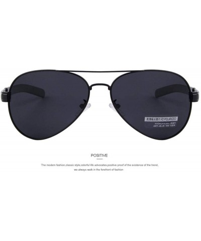 Aviator Fashion Men Polarized Sunglasses Brand Design Sunglasses Oculos C01 Black Black - C04 Gold Black - CP18YR2AW5K $23.42
