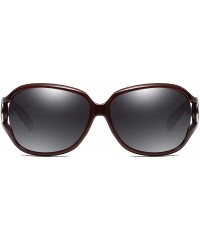 Rectangular Polarized HD Sunglasses for Women Polarized Metal Mirror UV 400 Lens Protection - E - C3198O5OZDU $20.04