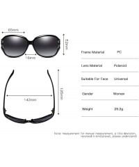 Rectangular Polarized HD Sunglasses for Women Polarized Metal Mirror UV 400 Lens Protection - E - C3198O5OZDU $20.04