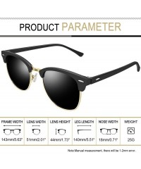 Semi-rimless Semi Rimless Polarized Sunglasses Women Men Retro Brand Sun Glasses - Gloss Black+matte Black - CW196Z3TK6G $13.24