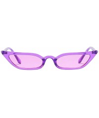 Goggle Retro Vintage Narrow Cat Eye Sunglasses Clout Goggles Small Frame UV400 for women - Purple - CW195AWH75G $10.20