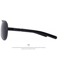 Aviator Fashion Men Polarized Sunglasses Brand Design Sunglasses Oculos C01 Black Black - C04 Gold Black - CP18YR2AW5K $23.42