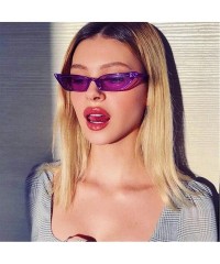 Goggle Retro Vintage Narrow Cat Eye Sunglasses Clout Goggles Small Frame UV400 for women - Purple - CW195AWH75G $10.20