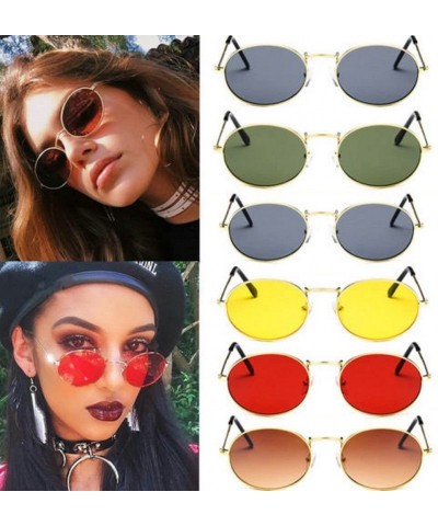 Oval Women Oval Sunglasses Ellipse Frame Vintage Glasses Trendy Fashion Retro Shades - Black Frame + Grey Lens - CI18NYCCN4K ...