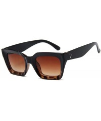 Square 2019 New Square Sunglasses Women Italy Luxury Brand Designer Women BrightBlack - Tea - CF18XDUT7K3 $10.97