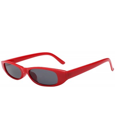 Oval Retro Vintage Clout Cat Unisex Sunglasses Rapper Oval Shades Grunge Glasses - CS18O3MMOSW $8.44