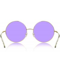 Round Super Oversized Round Sunglasses Hippie Color Lens Retro Circle Glasses - Purple - C318ZG5C9WW $12.51