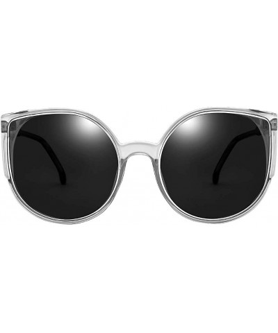 Cat Eye Classic Cat Eye Sunglasses for Women Oversized Metal Frame Mirrored - Blackgray - CA18OL8NYLT $10.60