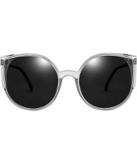 Cat Eye Classic Cat Eye Sunglasses for Women Oversized Metal Frame Mirrored - Blackgray - CA18OL8NYLT $10.60