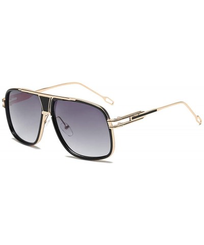 Oversized European and American fashion new men's trend sunglasses ladies retro sunglasses - Leopard Gold - C0190N3MUND $25.24