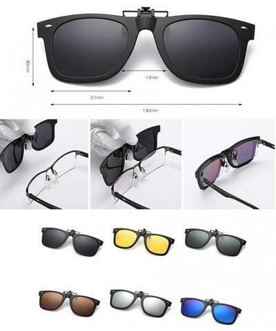 Oval Clip on Sunglasses-2-Pack Unisex Sunglasses Polarized Clip on Flip-Up Prescription Sunglasses Eyeglass - Type 3 - CX18HX...