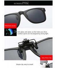 Oval Clip on Sunglasses-2-Pack Unisex Sunglasses Polarized Clip on Flip-Up Prescription Sunglasses Eyeglass - Type 3 - CX18HX...