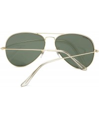 Oversized Premium Aviator Sunglasses for Men Women Classic Aviators - Gold Frame/Blackish Green Lens - CC18RZQ33YA $22.51