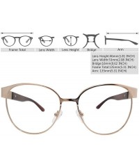 Round Classic Retro Metal Eyeglasses Frame Clear Lens Top Driving Designer Eyewear - Gold 0307 - CZ189AUMZTX $11.52